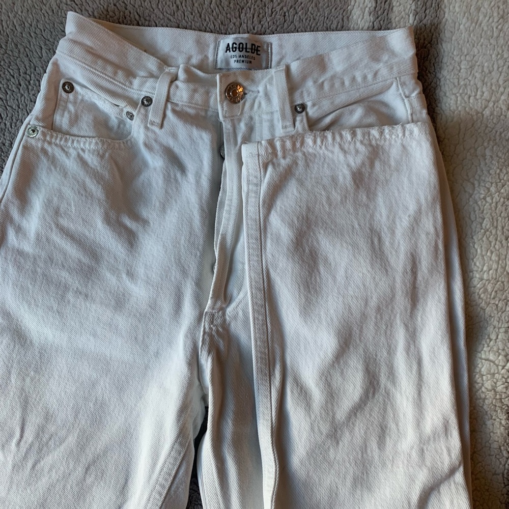 Agolde White Straight Leg Jeans